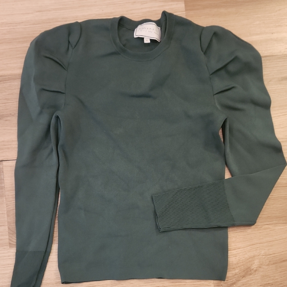 Apparalel Green Puff Sleeve Sweater